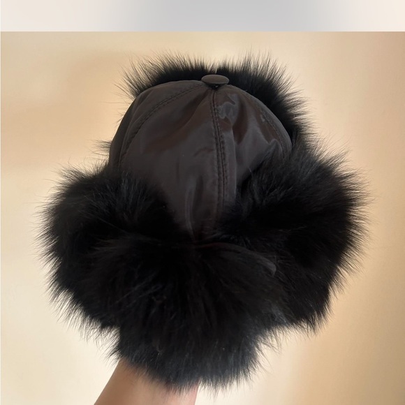 Black Rabbit Fur Russian Style Hat - Picture 3 of 6
